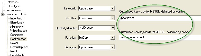 Customized SQL keywords